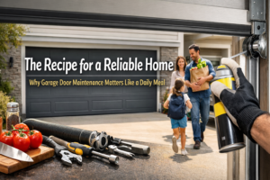 garage door maintenance, garage door repair, home maintenance tips, residential garage doors, garage door safety, preventive maintenance, homeowner tips, garage door service